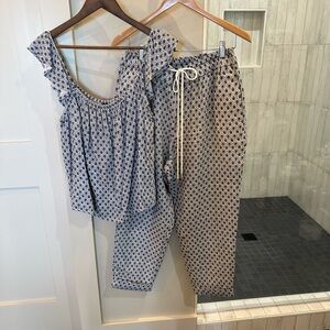 Ann Taylor Blue Geometric Set